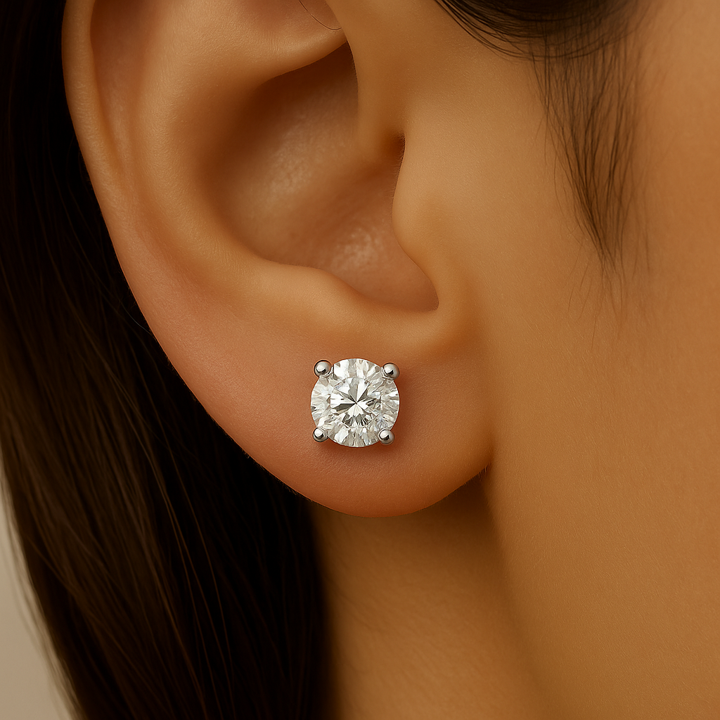SPECIAL! 1.42ct G SI 14K White Gold Round Diamond Solitaire Earrings