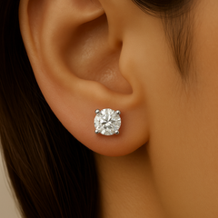 SPECIAL! 1.42ct G SI 14K White Gold Round Diamond Solitaire Earrings