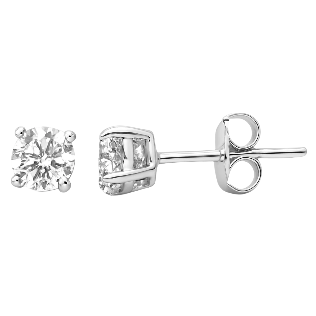 SPECIAL! 1.42ct G SI 14K White Gold Round Diamond Solitaire Earrings