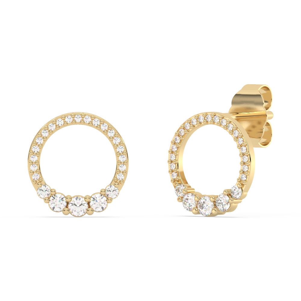 .28ct G SI 14K Yellow Gold Diamond Round Shape Earrings