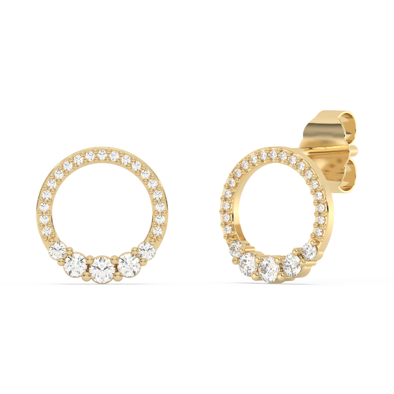 .28ct G SI 14K Yellow Gold Diamond Round Shape Earrings