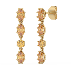1.75ct G SI 14K Yellow Gold Citrine Gemstones Drop Earrings