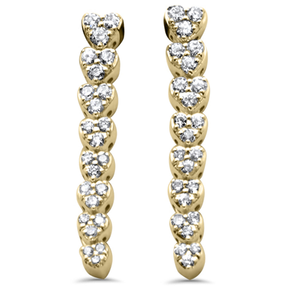 SPECIAL!.36ct G SI 14K Yellow Gold Diamond Heart Shapes Drop Earrings