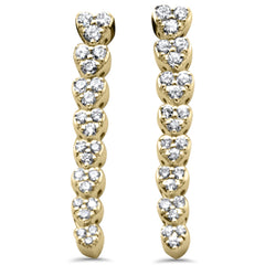 SPECIAL!.36ct G SI 14K Yellow Gold Diamond Heart Shapes Drop Earrings