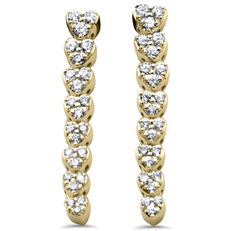SPECIAL!.36ct G SI 14K Yellow Gold Diamond Heart Shapes Drop Earrings
