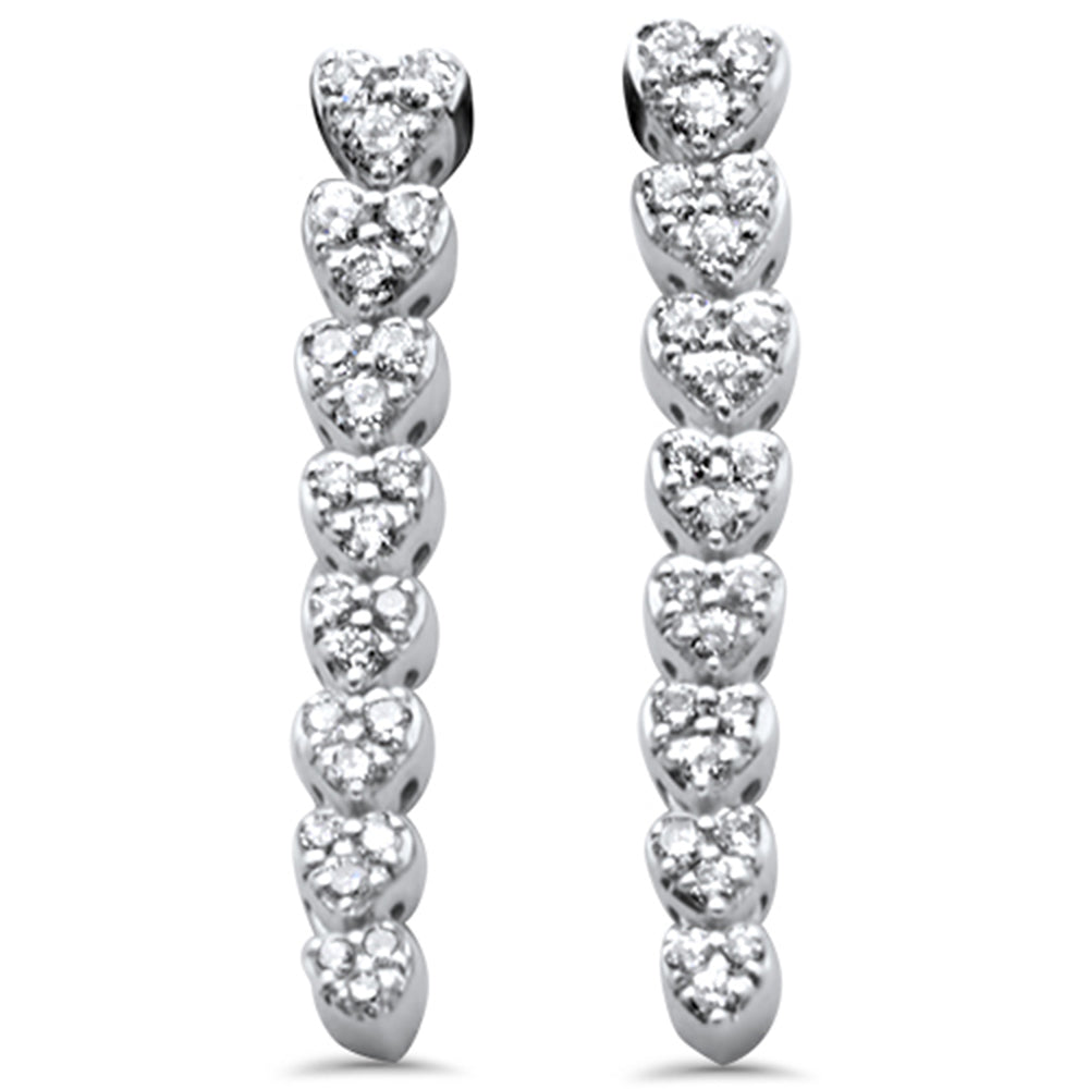 SPECIAL!.34ct G SI 14K White Gold Diamond Heart Shapes Drop Earrings