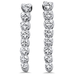 SPECIAL!.34ct G SI 14K White Gold Diamond Heart Shapes Drop Earrings