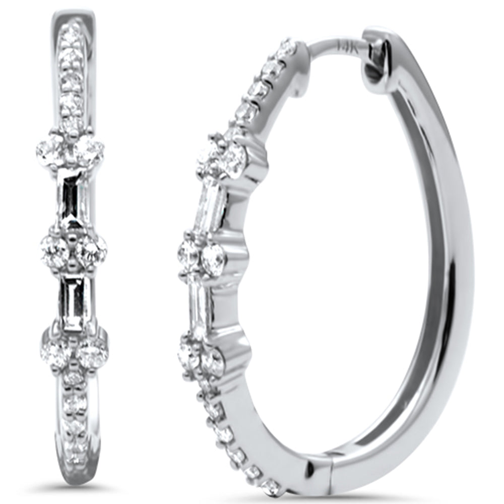 SPECIAL!0.50ct G SI 14K White Gold Diamond Hoop Earrings