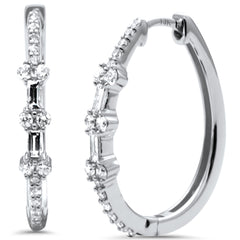 SPECIAL!0.50ct G SI 14K White Gold Diamond Hoop Earrings