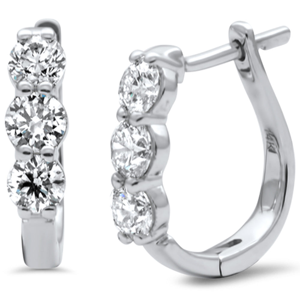 SPECIAL! 1.12ct G SI 14K White Gold Diamond Hoop Earrings