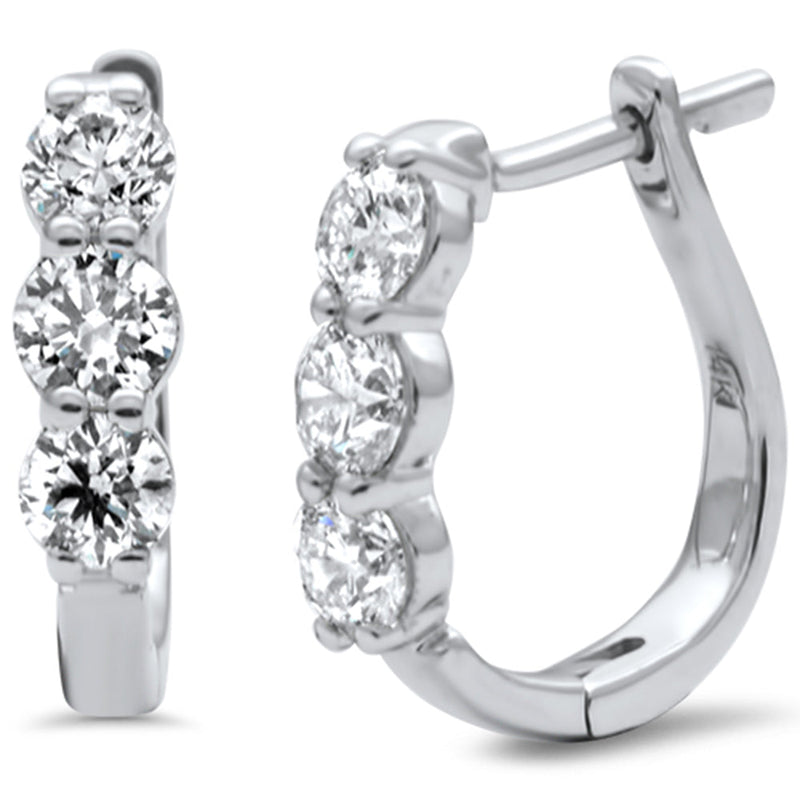 SPECIAL! 1.12ct G SI 14K White Gold Diamond Hoop Earrings