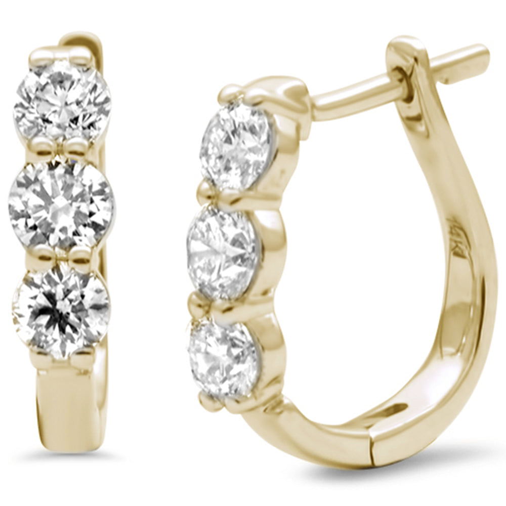 SPECIAL! 1.14ct G SI 14K Yellow Gold Diamond Hoop Earrings