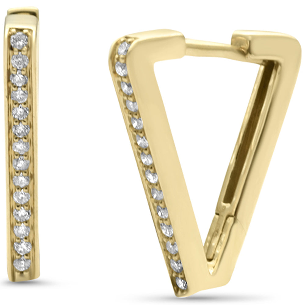 SPECIAL! .16ct G SI 14K Yellow Gold Diamond Triangle Shape Geometric Earrings