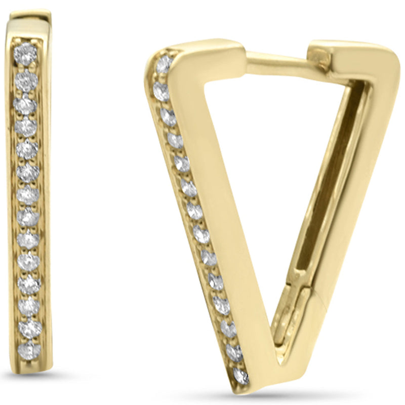 SPECIAL! .16ct G SI 14K Yellow Gold Diamond Triangle Shape Geometric Earrings