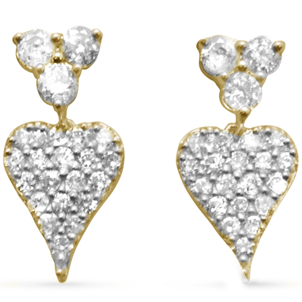 SPECIAL! .35ct G SI 14K Yellow Gold Diamond Heart Dangling Earrings