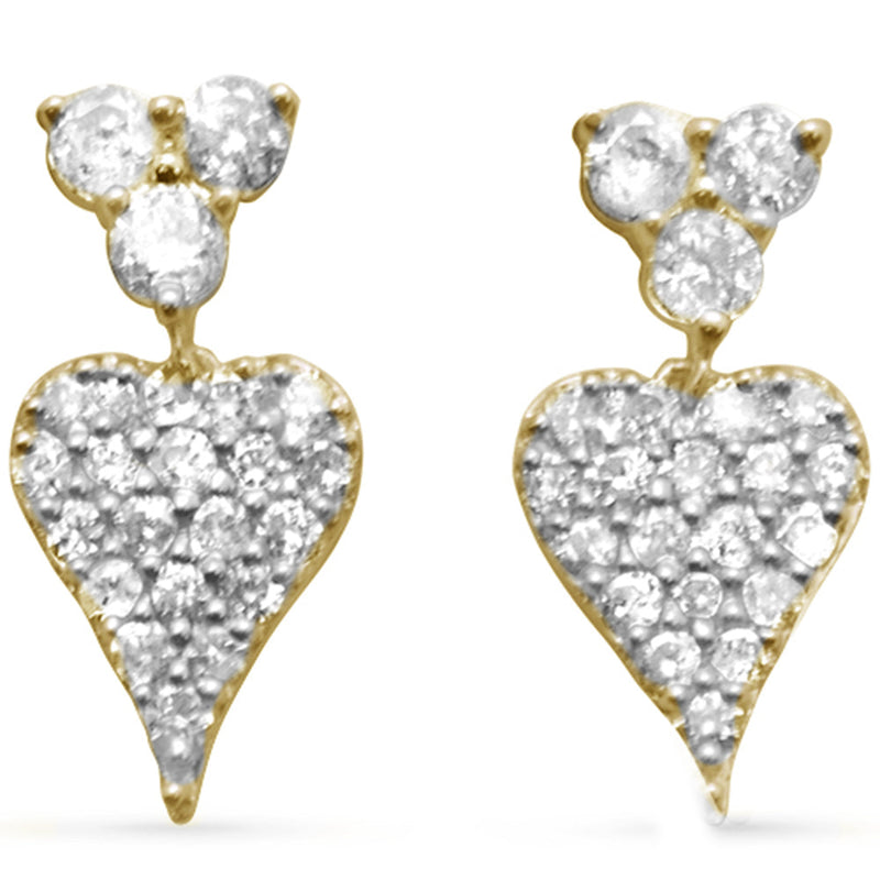 SPECIAL! .35ct G SI 14K Yellow Gold Diamond Heart Dangling Earrings