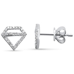 .16ct G SI 14K White Gold Diamond Heart Shape Earrings