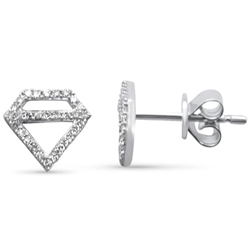 .16ct G SI 14K White Gold Diamond Heart Shape Earrings