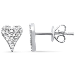 .22ct G SI 14K White Gold Diamond Heart Shape Earrings