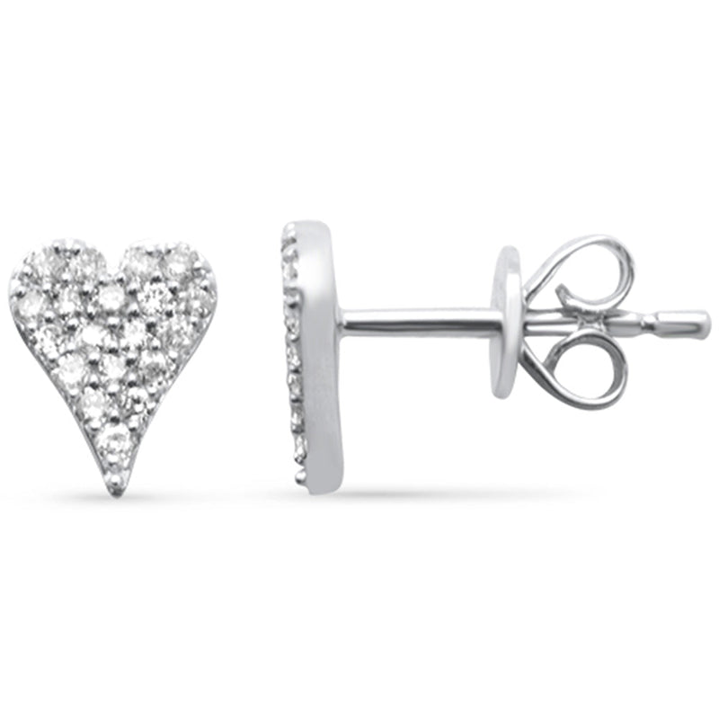.22ct G SI 14K White Gold Diamond Heart Shape Earrings