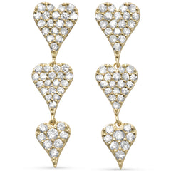SPECIAL!.54ct G SI 14K Yellow Gold Diamond Heart Shape Dangling Earrings
