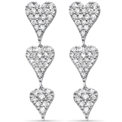 SPECIAL! .54ct G SI 14K White Gold Diamond Heart Shape Dangling Earrings