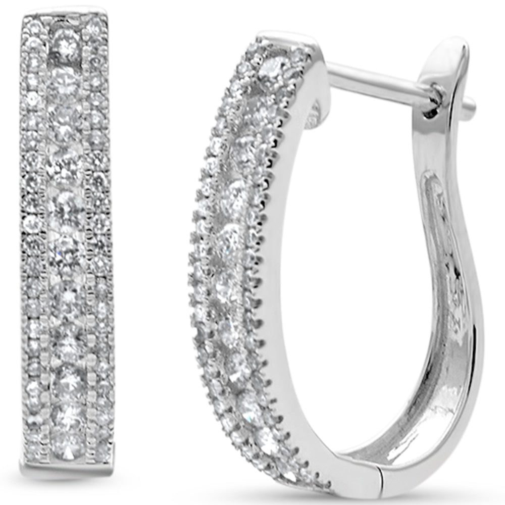 SPECIAL! .73ct G SI 14K White Gold Round Diamond J Hoop Earrings