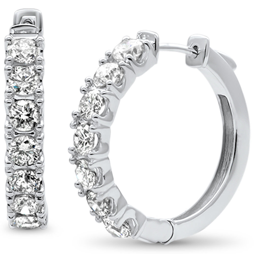 SPECIAL!3.50ct G SI 14K White Gold Round Diamond Hoop Earrings