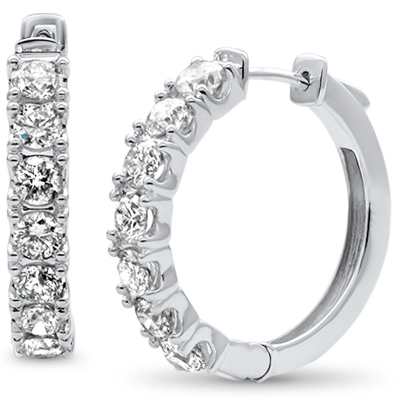 SPECIAL!3.50ct G SI 14K White Gold Round Diamond Hoop Earrings