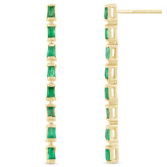 SPECIAL! .56ct G SI 14K Yellow Gold Natural Emerald Gemstone Drop Earrings