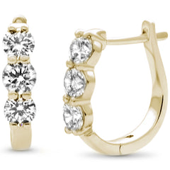 SPECIAL! 1.10ct G SI 14K Yellow Gold Diamond Hoop Earrings