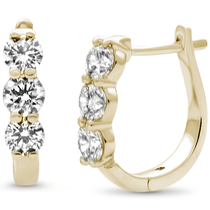 SPECIAL! 1.10ct G SI 14K Yellow Gold Diamond Hoop Earrings