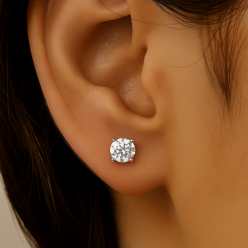 SPECIAL! 1.42ct G SI 14K White Gold Round Diamond Solitaire Earrings
