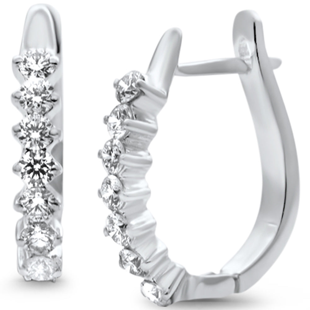 SPECIAL! .72ct G SI 14K White Gold Round Diamond Hoop Earrings