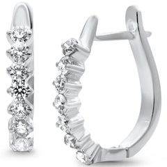 SPECIAL! .72ct G SI 14K White Gold Round Diamond Hoop Earrings