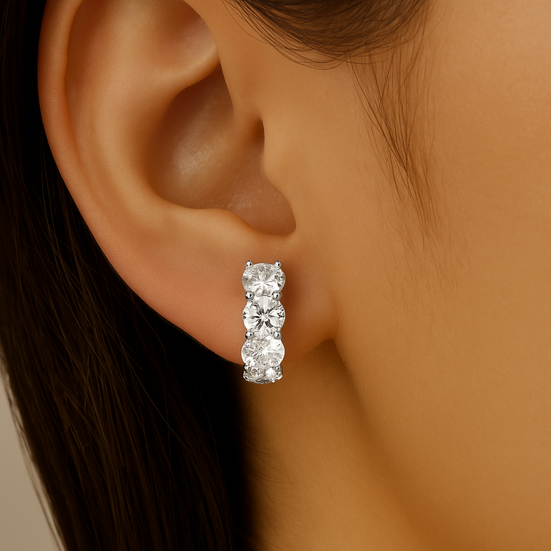 SPECIAL! 2.66ct G SI 14K White Gold Round Diamond Hoop Earrings