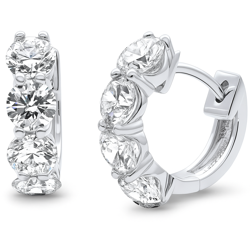 SPECIAL! 2.66ct G SI 14K White Gold Round Diamond Hoop Earrings
