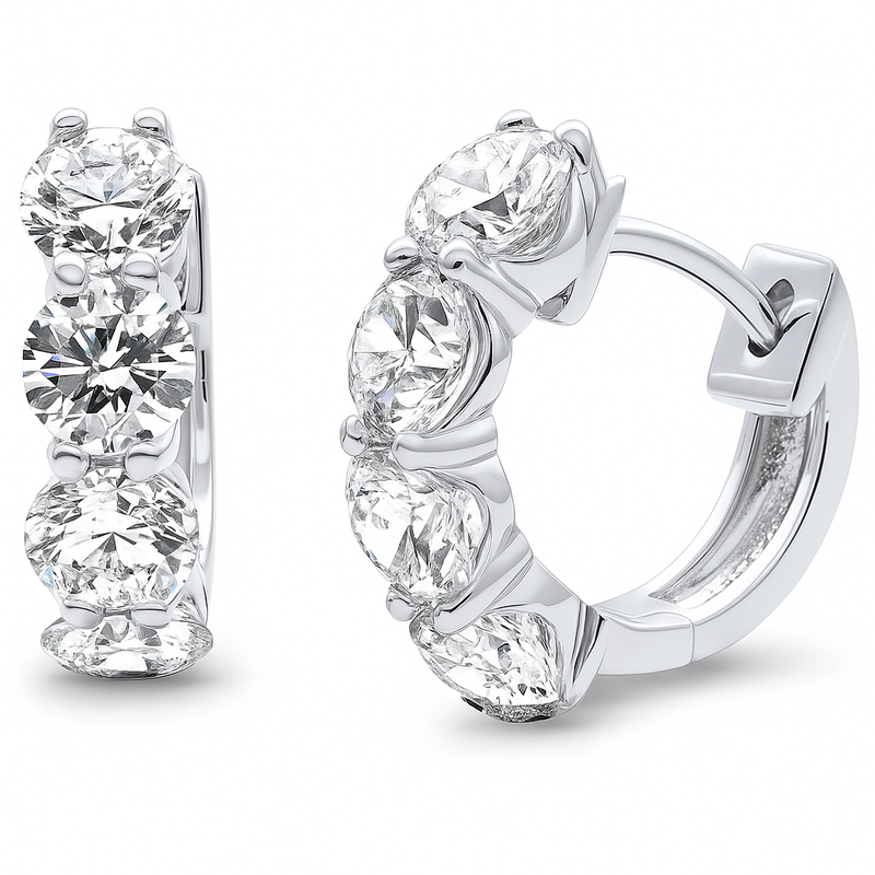 SPECIAL! 2.66ct G SI 14K White Gold Round Diamond Hoop Earrings