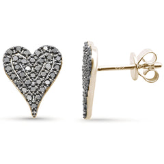 SPECIAL! .51ct G SI 14K Yellow Gold Black Diamond Heart Shaped Earrings