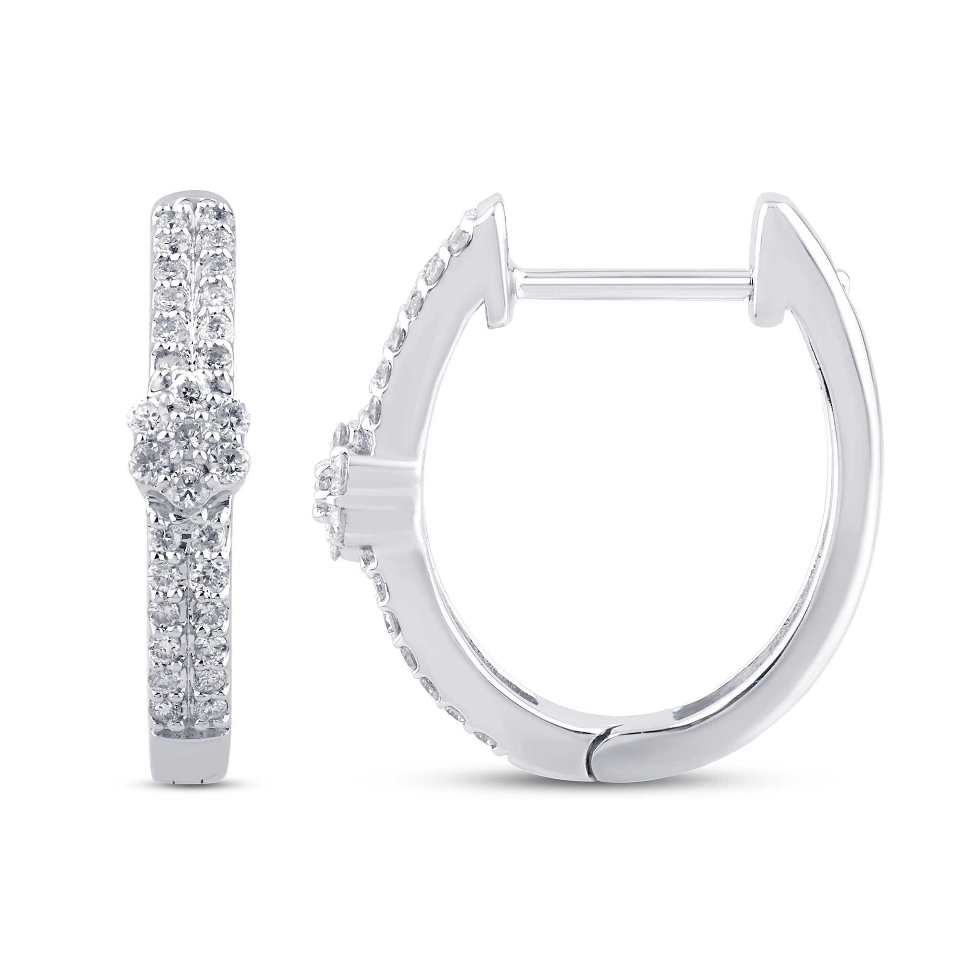 SPECIAL!.34ct G SI 14K White Gold Diamond Hoop Earrings