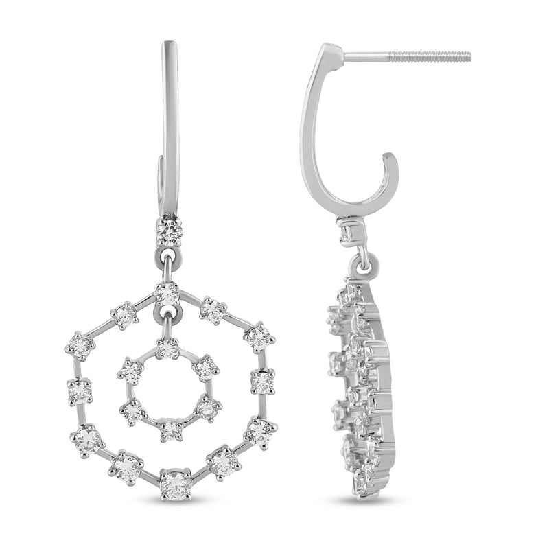 SPECIAL! 1.04ct G SI 14K White Gold Diamond Drop Earrings