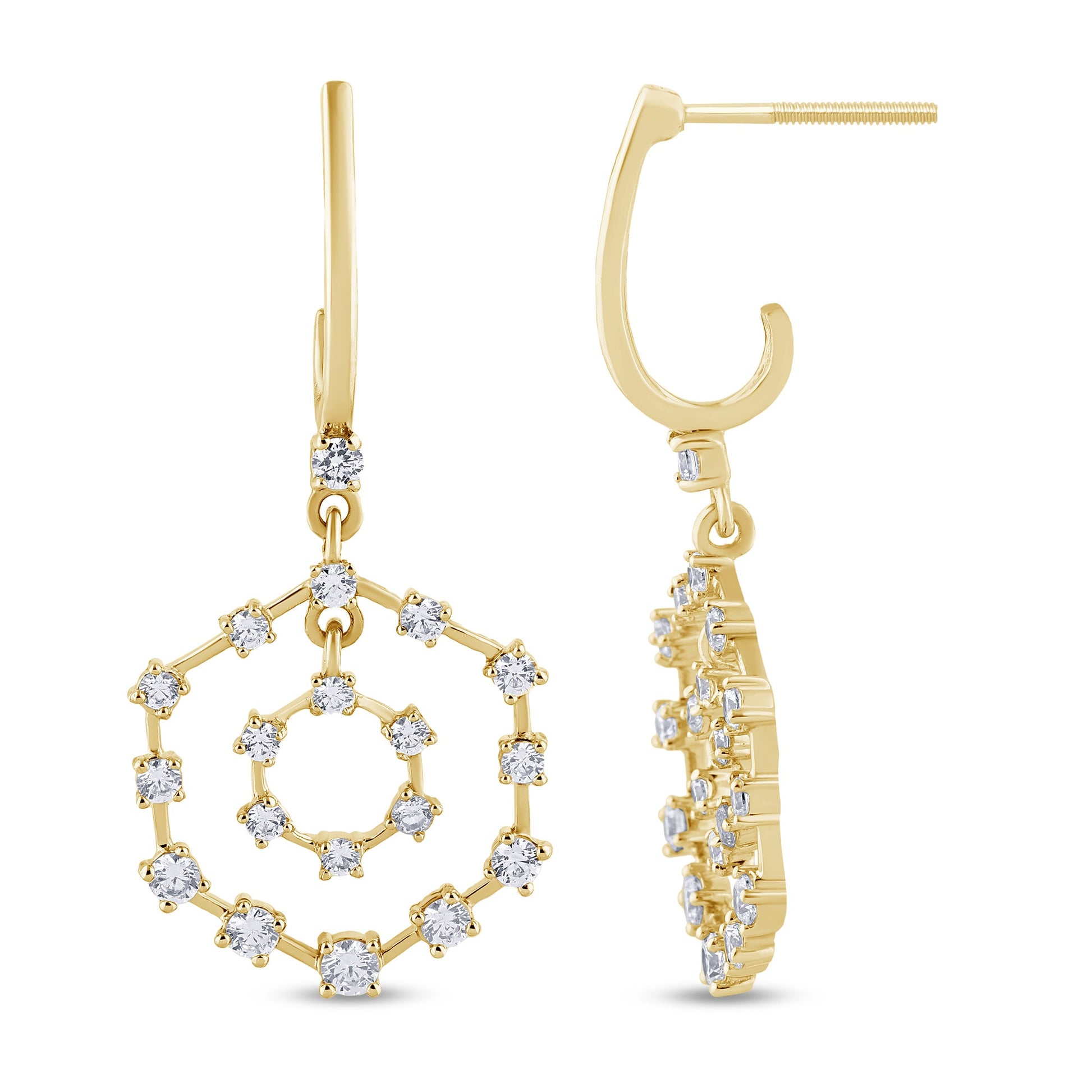 SPECIAL!1.01ct G SI 14K Yellow Gold Diamond Drop Earrings
