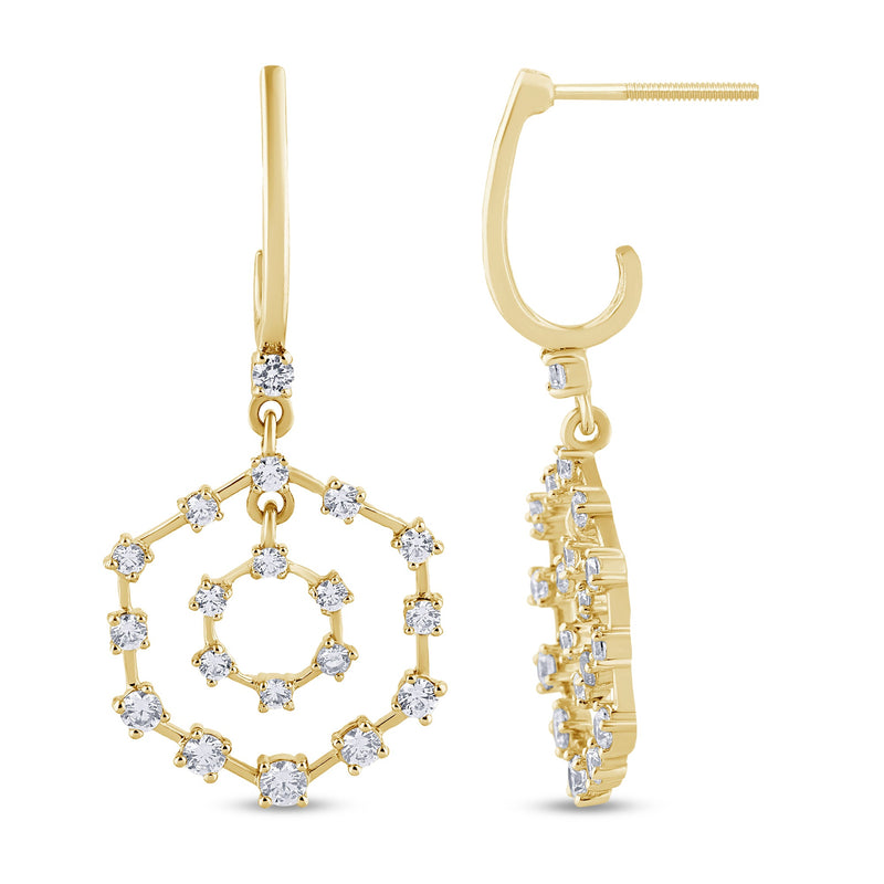 SPECIAL!1.01ct G SI 14K Yellow Gold Diamond Drop Earrings
