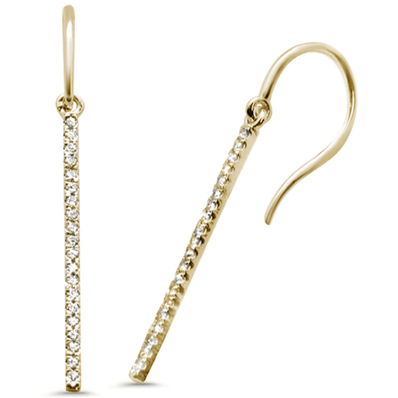 SPECIAL! .40ct 14k Yellow Gold Drop Dangle Line Modern Earrings