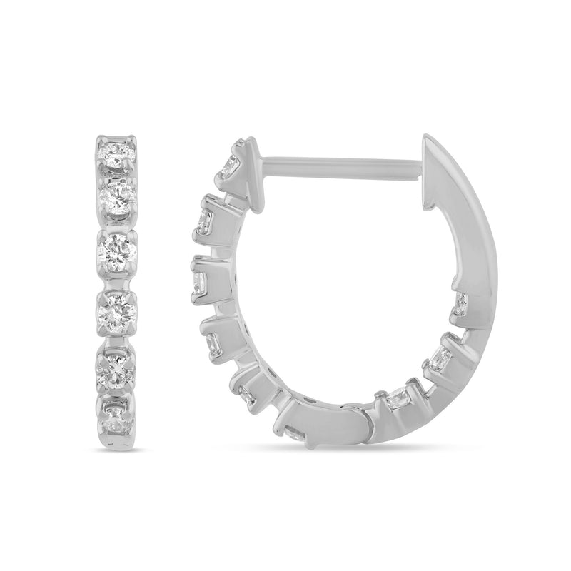SPECIAL! .51ct G SI 14K White Gold Diamond Hoop Earrings