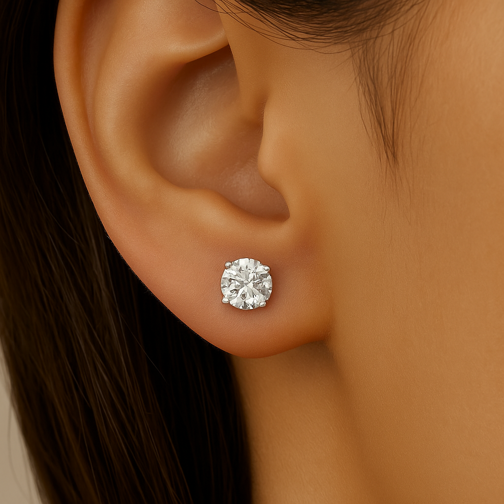 SPECIAL! 1.42ct G SI 14K White Gold Round Diamond Solitaire Earrings