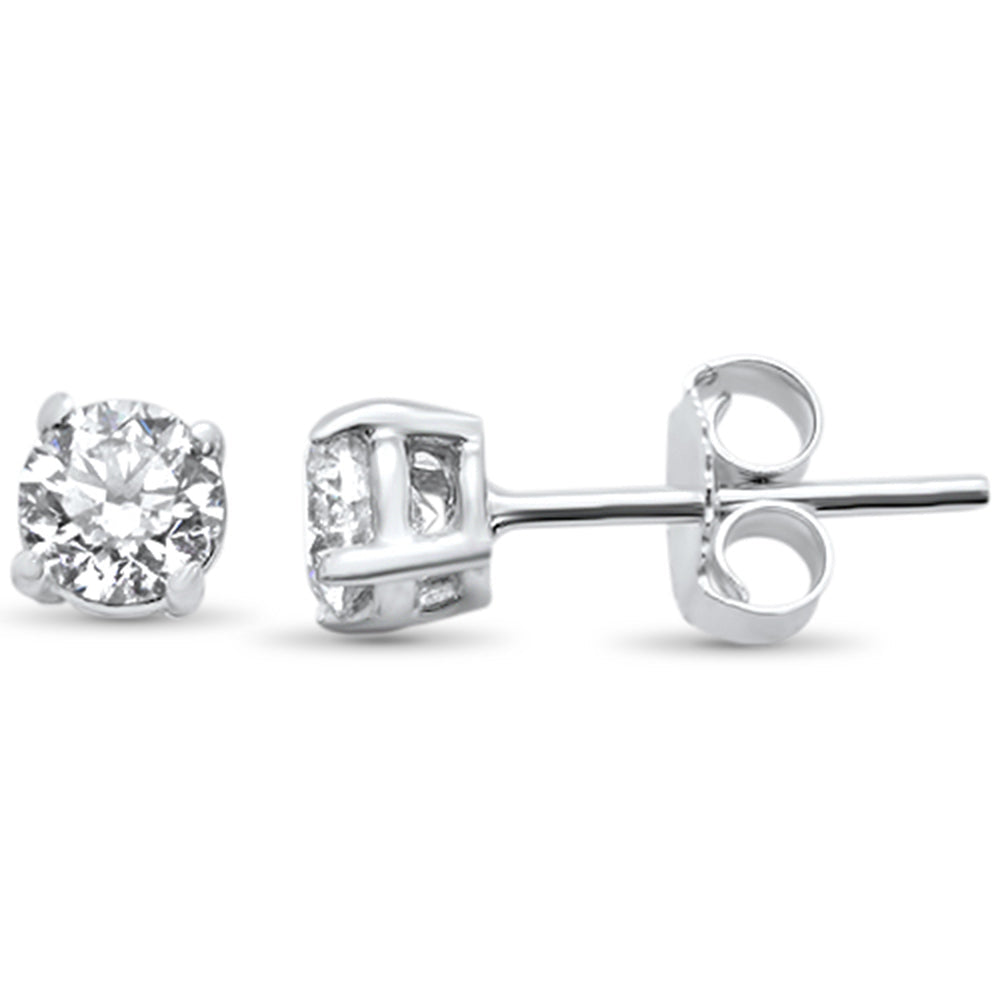 SPECIAL! 1.11ct G SI 14K White Gold Round Diamond Solitaire Earrings