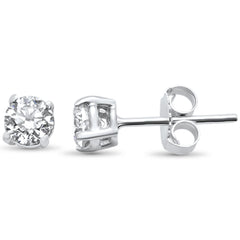 SPECIAL! 1.11ct G SI 14K White Gold Round Diamond Solitaire Earrings