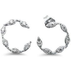 SPECIAL!.51ct G SI 14K White Gold Diamond Crescent Style Earrings Push Backings