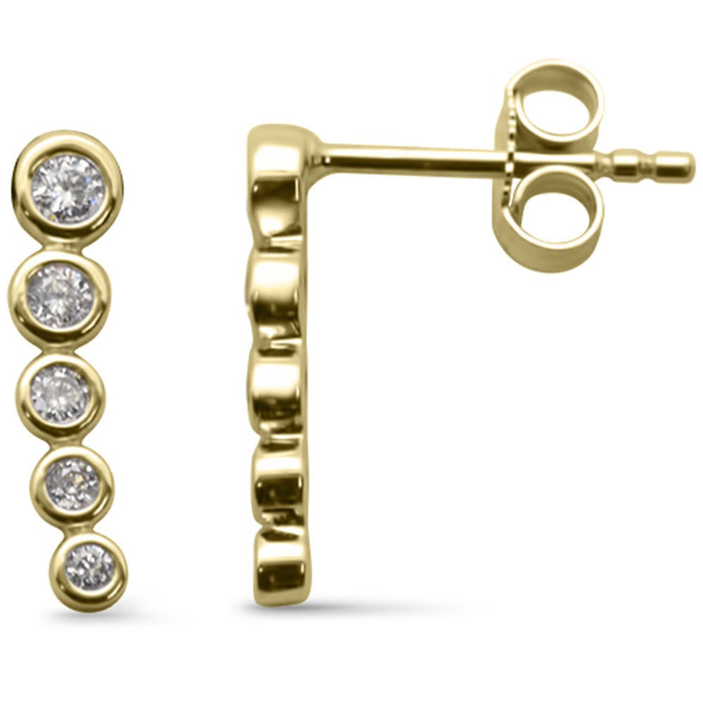 SPECIAL! .19ct G SI 14K Yellow Gold Diamond Bezel Set Drop Earrings
